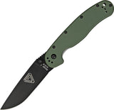 Ontario RAT I EDC Knife BRK Exclusive AUS 8 3.5in Blade OD Green Nylon For Outdoor Enthusiasts by Ontario
