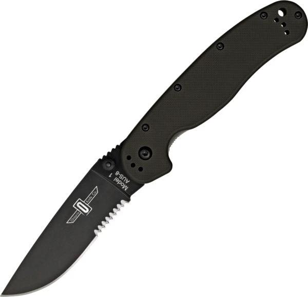 Ontario RAT I 8847 Knife AUS8 Partially Serrated Blade 5 Inch Closed Black Nylon Handle For EDC Enthusiasts by Ontario