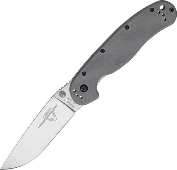 Ontario RAT I Linerlock Folding Knife Satin AUS8 Blade Gray Textured Nylon Handle EDC Everyday Carry by Ontario