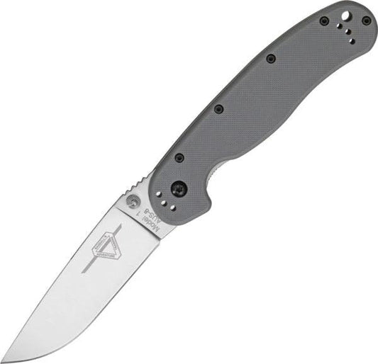 Ontario RAT I Linerlock Folding Knife Satin AUS8 Blade Gray Textured Nylon Handle EDC Everyday Carry by Ontario