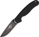 Ontario RAT II Folder Black AUS 8 Stainless 3 Inch Blade Thumb Stud Pocket Clip EDC Knife For Everyday Carry by Ontario