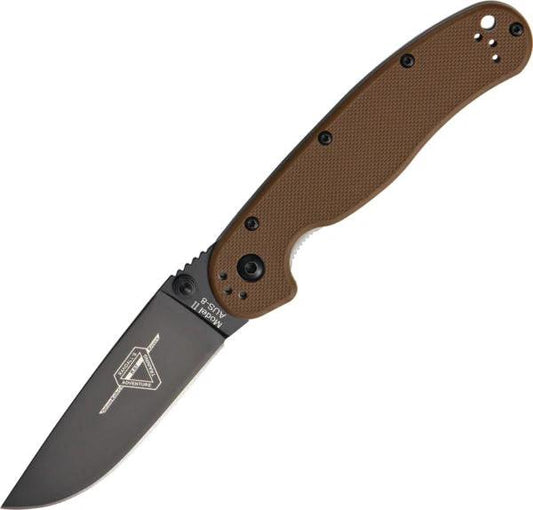 Ontario RAT II Folder Coyote Brown AUS8 3 Inch Blade EDC Tactical Knife For Outdoor Enthusiasts by Ontario