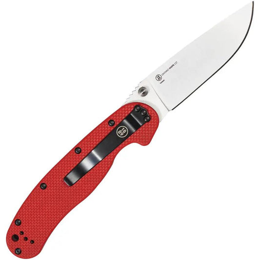 Ontario RAT I Linerlock Rugged EDC Knife - Red Handle For Easy Visibility And Everyday Carry by Ontario