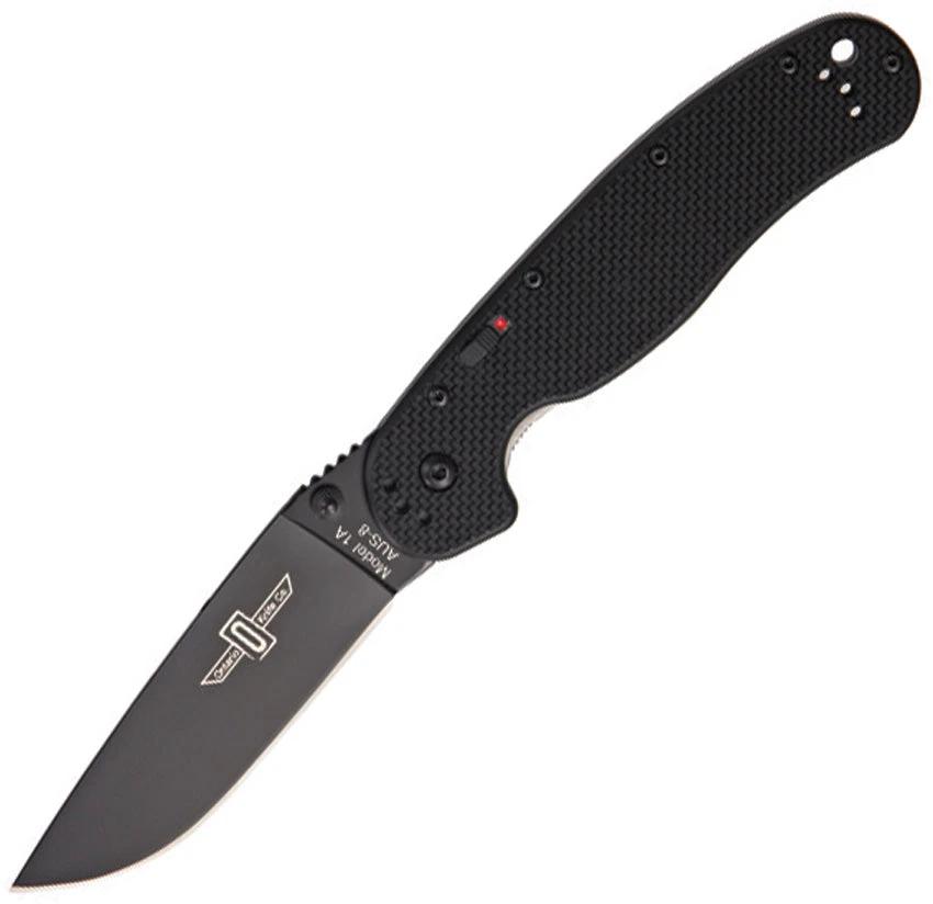 Ontario RAT IA BP Assisted Opening Linerlock Knife For Tactical EDC Enthusiasts AUS 8 Black G10 by Ontario