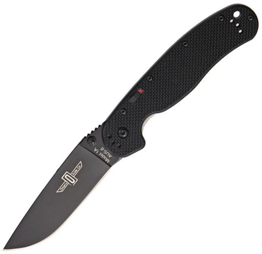 Ontario RAT IA BP Assisted Opening Linerlock Knife For Tactical EDC Enthusiasts AUS 8 Black G10 by Ontario