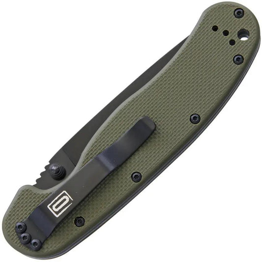 Ontario RAT IA TAO Assisted Opening Linerlock Knife OD Green G10 AUS8 3.5 Inch Blade - Fast One Hand Opening For EDC by Ontario