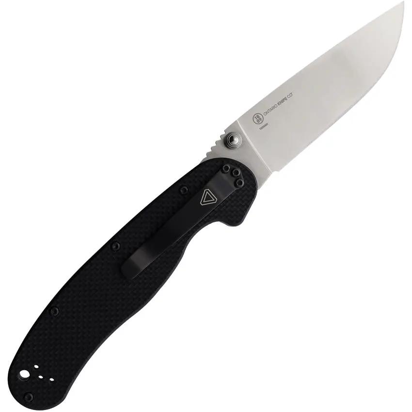 Ontario RAT 1.5 Linerlock MagnaCut Folding Knife - Satin Blade Black G10 Handle EDC Ready by Ontario