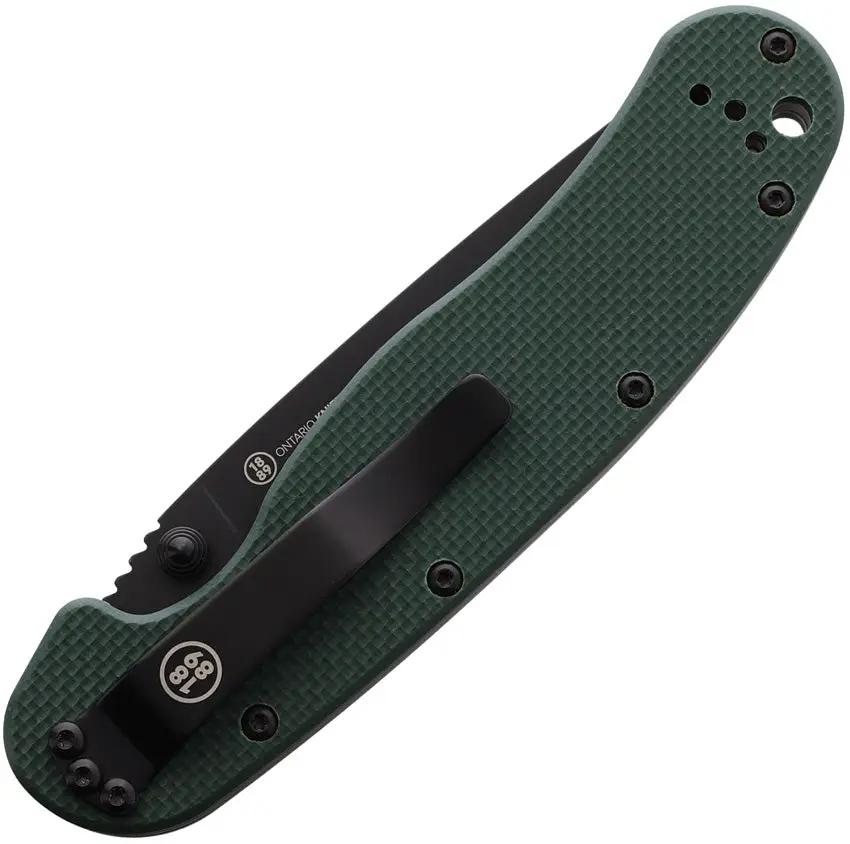 Ontario RAT I Linerlock Knife - 3.5 Inch S35VN Blade Green G10 Handle EDC Outdoor Tactical by Ontario