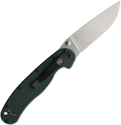 Ontario RAT I Linerlock Green G10 EDC Knife - S35VN Blade Stonewash Finish For Outdoors by Ontario