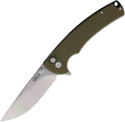Ontario PFC01 Button Lock Folding Knife Premium Stonewash Blade G10 Handle For EDC Enthusiasts by Ontario