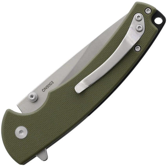 Ontario PFC01 Button Lock Folding Knife Premium Stonewash Blade G10 Handle For EDC Enthusiasts by Ontario