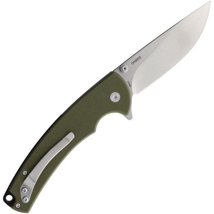 Ontario PFC01 Button Lock Folding Knife Premium Stonewash Blade G10 Handle For EDC Enthusiasts by Ontario