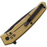 Ontario Ti 22 Equinox Framelock Knife Featuring Bronze Titanium Handle S35VN Tanto Blade Extended Tang EDC Ready by Ontario