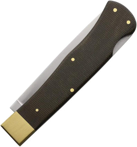 Otter Messer Worker Lockback Knife - Compact EDC With Satin Carbon Steel Blade And Green Micarta Handle by OTTER-Messer