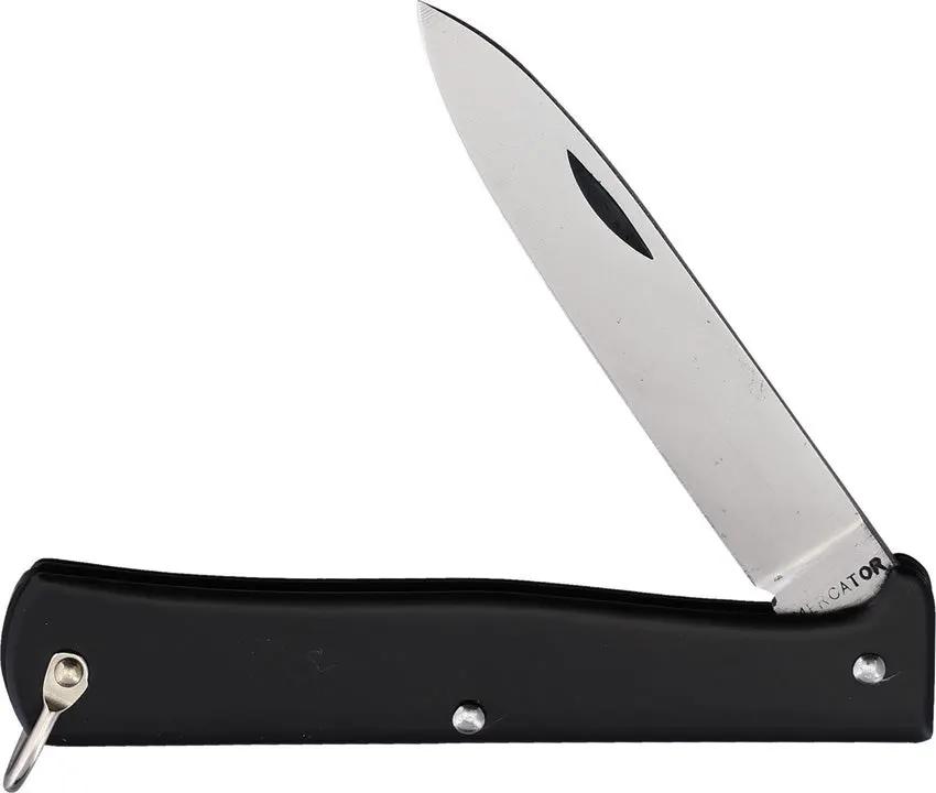 Otter Messer Mercator Small Carbon Black EDC Knife For Campers And Outdoorsmen With Satin Carbon Steel 2.88in Blade by OTTER-Messer