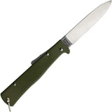 Otter Messer Mercator Lockback Knife - Carbon Steel Satin Blade With Olive Handle For Outdoor Enthusiasts by OTTER-Messer
