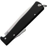 Otter-Messer Mercator Lockback Knife - 3.25in Satin Carbon Steel Blade, Black Stainless Handle For EDC by OTTER-Messer