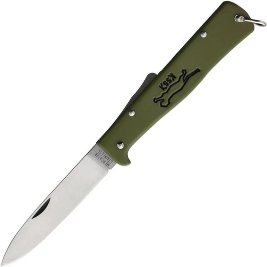 Otter Messer Large Mercator Lockback Knife - Satin Stainless Blade With Olive Handle For Outdoor EDC by OTTER-Messer
