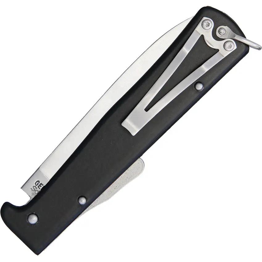 OTTER-Messer Mercator Clip Black Lockback Knife For EDC 3.25in Carbon Steel Blade 4.25in Closed by OTTER-Messer