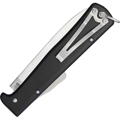 OTTER-Messer Mercator Clip Black Lockback Knife For EDC 3.25in Carbon Steel Blade 4.25in Closed by OTTER-Messer