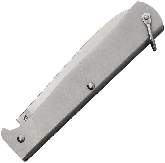 Otter Messer Mercator Folder Knife - Compact 2.75in Stainless Blade with Gray Handle and Built-In Bail by OTTER-Messer