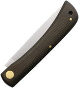 Otter Messer Medium Hippekniep Micarta - Compact EDC Knife With Satin Carbon Steel Blade And Green Micarta Handle by OTTER-Messer