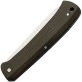 Otter Messer Finn Green Canvas Micarta EDC Knife - Corrosion Resistant N690 Blade Lanyard Hole by OTTER-Messer