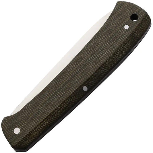 Otter Messer Finn Green Canvas Micarta EDC Knife - Corrosion Resistant N690 Blade Lanyard Hole by OTTER-Messer