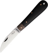 Otter Messer Bergmann Folder 180 Ebe Satin Carbon Steel Blade Ebony Wood Handle Lanyard Hole EDC by OTTER-Messer