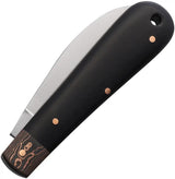 Otter Messer Bergmann Folder 180 Ebe Satin Carbon Steel Blade Ebony Wood Handle Lanyard Hole EDC by OTTER-Messer