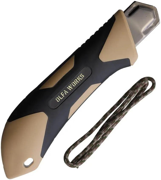 OLFA WORKS Bushcraft Saw Sand Serrated 4 Inch Carbon Steel Blade Lanyard Hole Retractable And Replaceable Utility Blade by OLFA WORKS