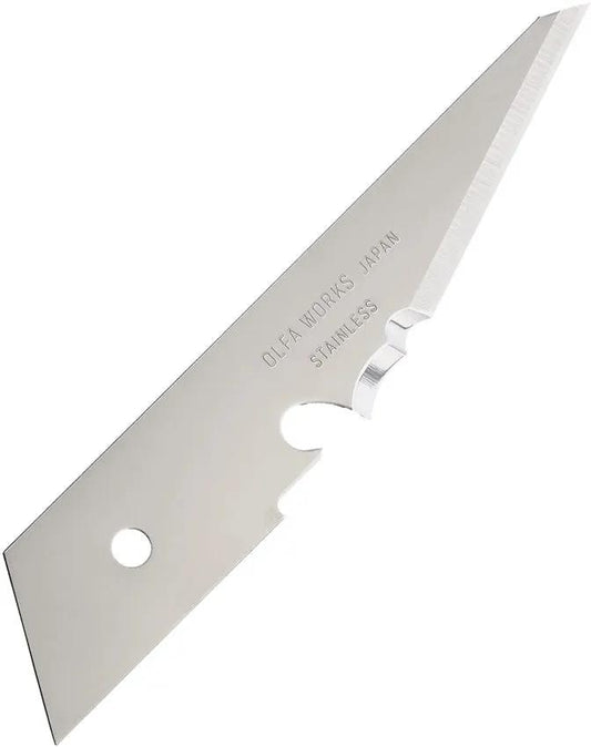 OLFA WORKS Utility Camp Knife Spare Blade - Satin Finish High Carbon Stainless Steel 4.13 Inch Blade, Pack Of Three by OLFA WORKS