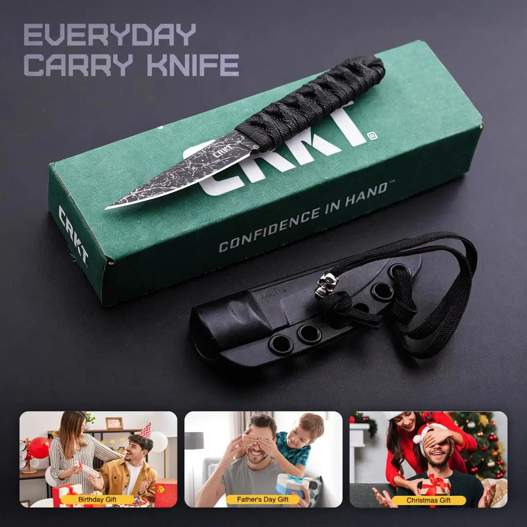 CRKT Obake Fixed Blade Knife 2367 TiNi Coated 8Cr14MoV Blade Full Tang For Outdoor Enthusiasts Tactical EDC by CRKT