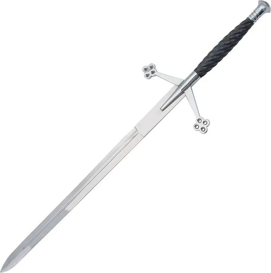 Pakistan Claymore Sword Silver For Collectors And Reenactors Authentic Detailing Safe Handling by Pakistan