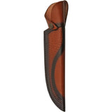 Pakistan Bowie Knife 8 Inch Satin Stainless Blade With Turquoise Spacers Brown Wood Handle Leather Sheath For Collectors by Pakistan
