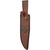 Rugged Studded Bowie Knife With Satin Blade And Wood Handle Brass Accents Leather Sheath For Collectors And Outdoor Enthusiasts by Pakistan