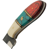 Rite Edge Redtail Hunter Knife - 8.5in Overall Full Tang With Brown Wood And Blue White Resin Handle by Rite Edge