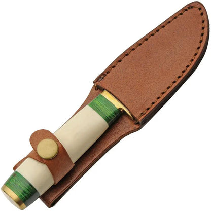 Fixed Blade Knife Premium Pakistan Green Mosaic Hunter 2034447 Satin Blade Brass Fittings Outdoor Enthusiasts by Pakistan