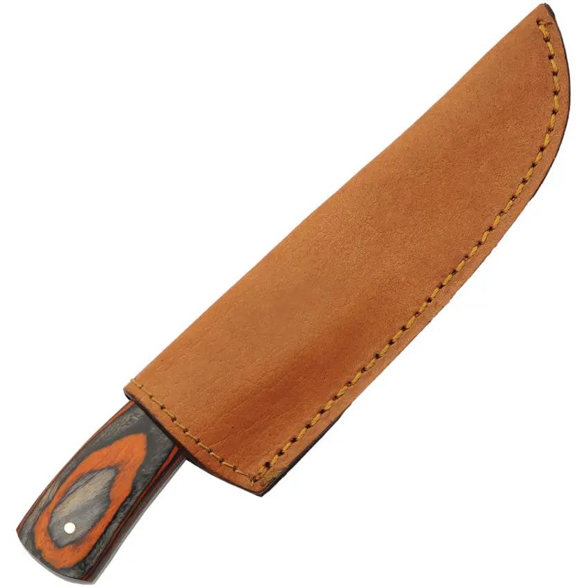 Rite Edge Cardinal Hunter - Full Tang Satin Clip Point Knife With Pakkawood Handle And Leather Sheath by Rite Edge