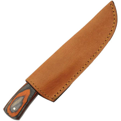Rite Edge Cardinal Hunter - Full Tang Satin Clip Point Knife With Pakkawood Handle And Leather Sheath by Rite Edge