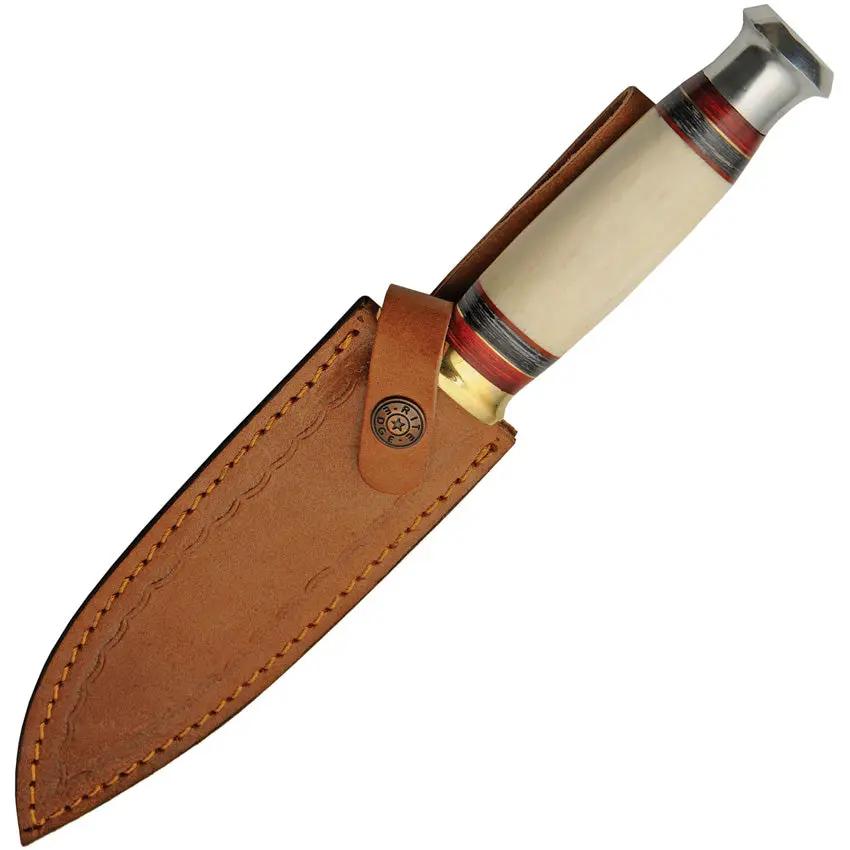 Rite Edge Silver Stream Fixed Blade 203450-RD - Satin Clip Point Blade With Brass Guard And Pakkawood Handle by Rite Edge