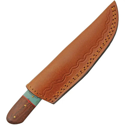 Pakistan Hunter Turquoise Fixed Blade Knife 203459 for Enthusiasts Full Tang Satin Blade Wood and Turquoise Handle by Pakistan