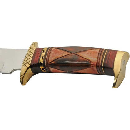 Pakistan Western Sun Hunter Knife Satin Blade With Brass Accents Durable Outdoor EDC For Hunters by Pakistan