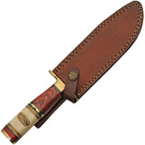 Rugged Leaf Bowie Knife Fixed Blade With Pakkawood Handle And Brass Fittings For Outdoor Enthusiasts And Collectors by Pakistan