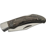 Gray Fox Lockback EDC Knife With Gray Pakkawood Handle And Satin Stainless Blade Durable Everyday Carry by Pakistan
