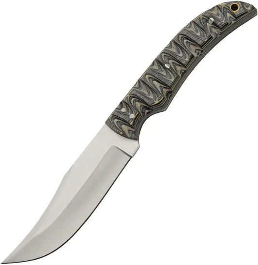 Pakistan Mountain Hunter Gray Fixed Blade Knife For Outdoor Enthusiasts Full Tang Satin Blade Gray Wood Handle by Pakistan