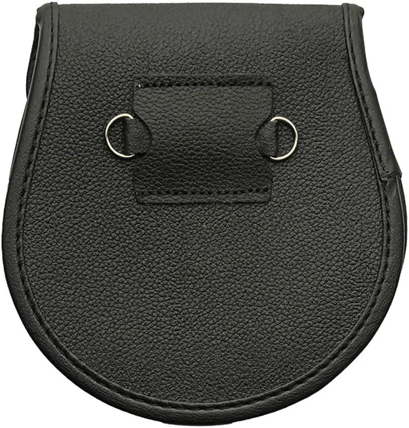 Thistle Sporran With Silver Emblem For Highland Dress Durable Black Leather Craftsmanship by China Made