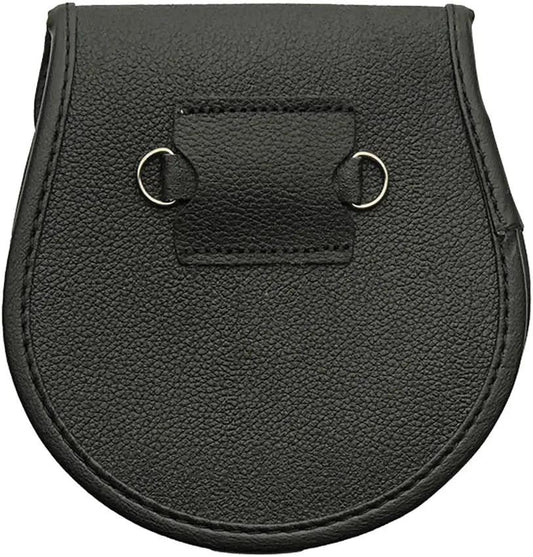 Thistle Sporran With Silver Emblem For Highland Dress Durable Black Leather Craftsmanship by China Made