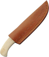 Rite Edge Ivy Skinner Stag - Natural Bone Handle 4.5in Satin Blade Full Tang With Sheath by Rite Edge