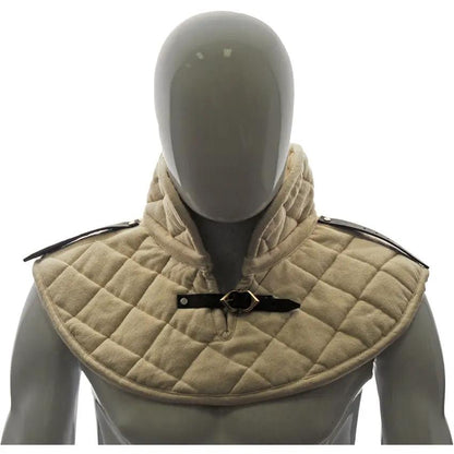 India Made Padded Collar Medieval Garment - Cotton Construction With Leather Strap And Brass Buckle by India Made